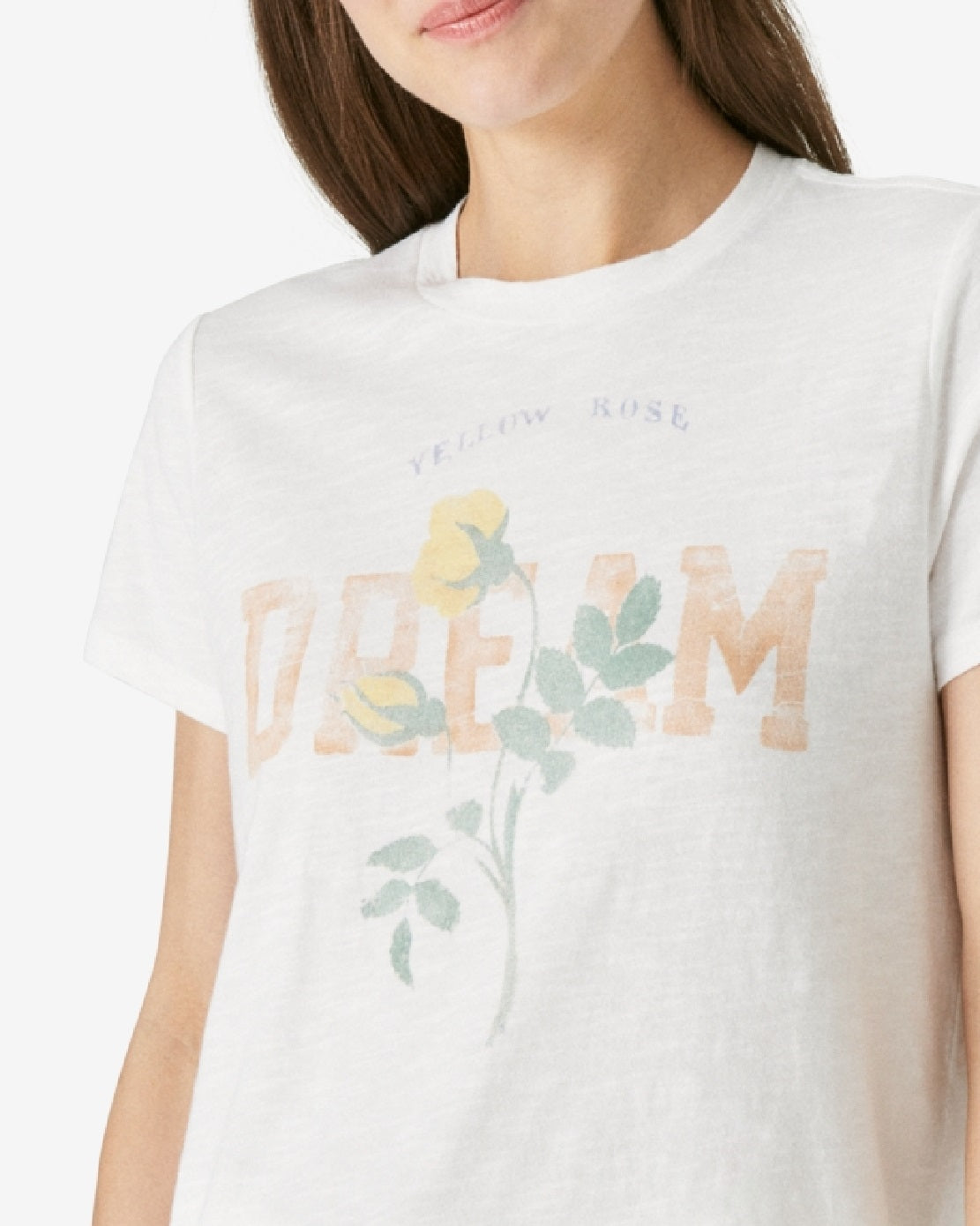 Camiseta feminina Lucky Brand Dream Floral Graphic, branca, tamanho pequeno
