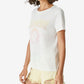 Camiseta feminina Lucky Brand Bad Moon Rising Graphic, branca, tamanho X-S