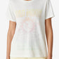 Camiseta feminina Lucky Brand Bad Moon Rising Graphic, branca, tamanho médio