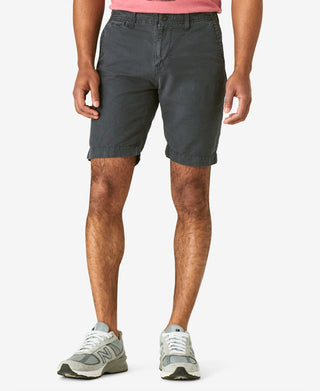Shorts chino masculino Lucky Brand Laguna de linho e algodão com frente lisa, azul, tamanho 38