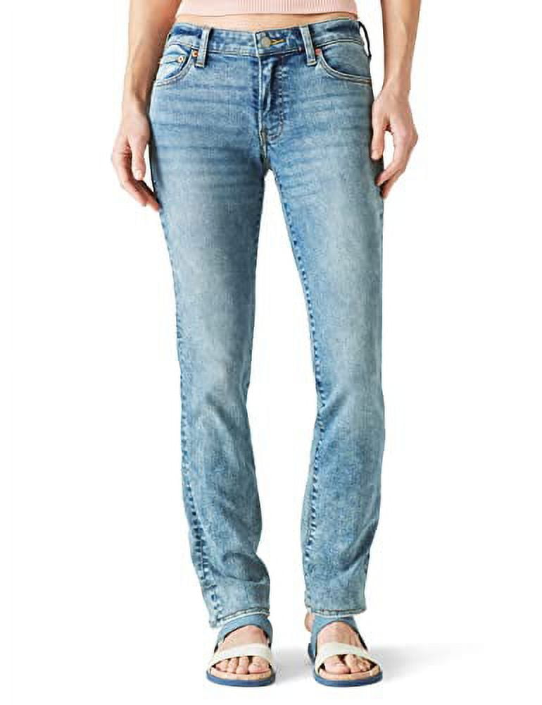 Calça Jeans Feminina Lucky Brand Cintura Média Sweet Straight Azul