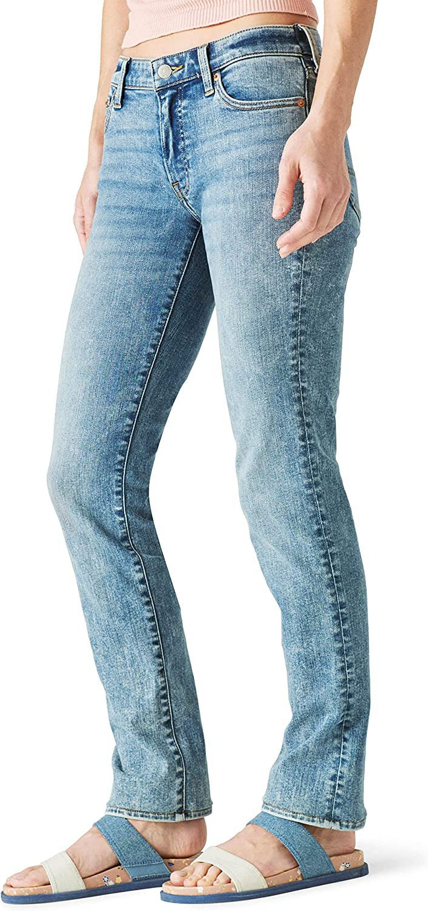 Calça Jeans Feminina Lucky Brand Cintura Média Sweet Straight Azul