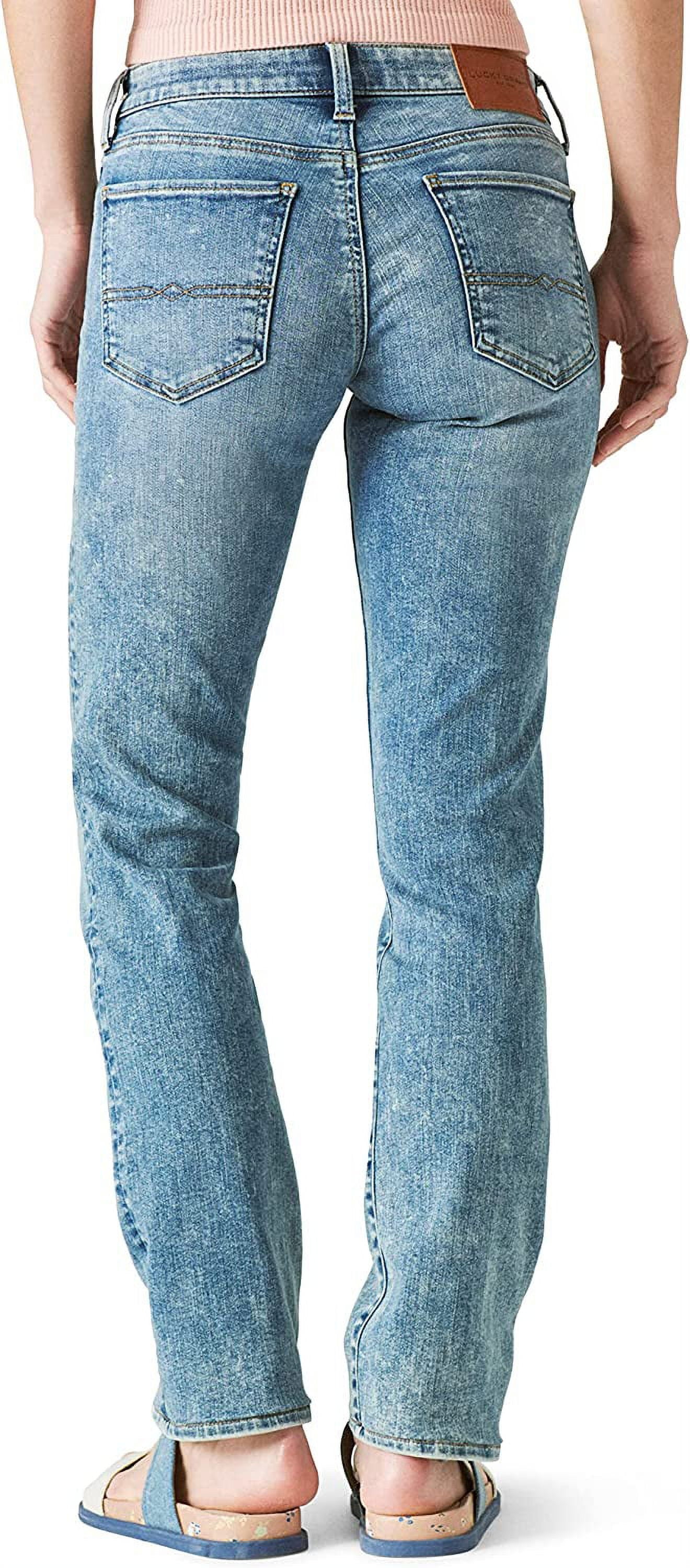 Calça Jeans Feminina Lucky Brand Cintura Média Sweet Straight Azul