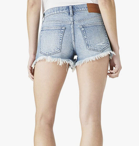 Shorts jeans feminino Lucky Brand rasgado e cortado, azul, tamanho 30
