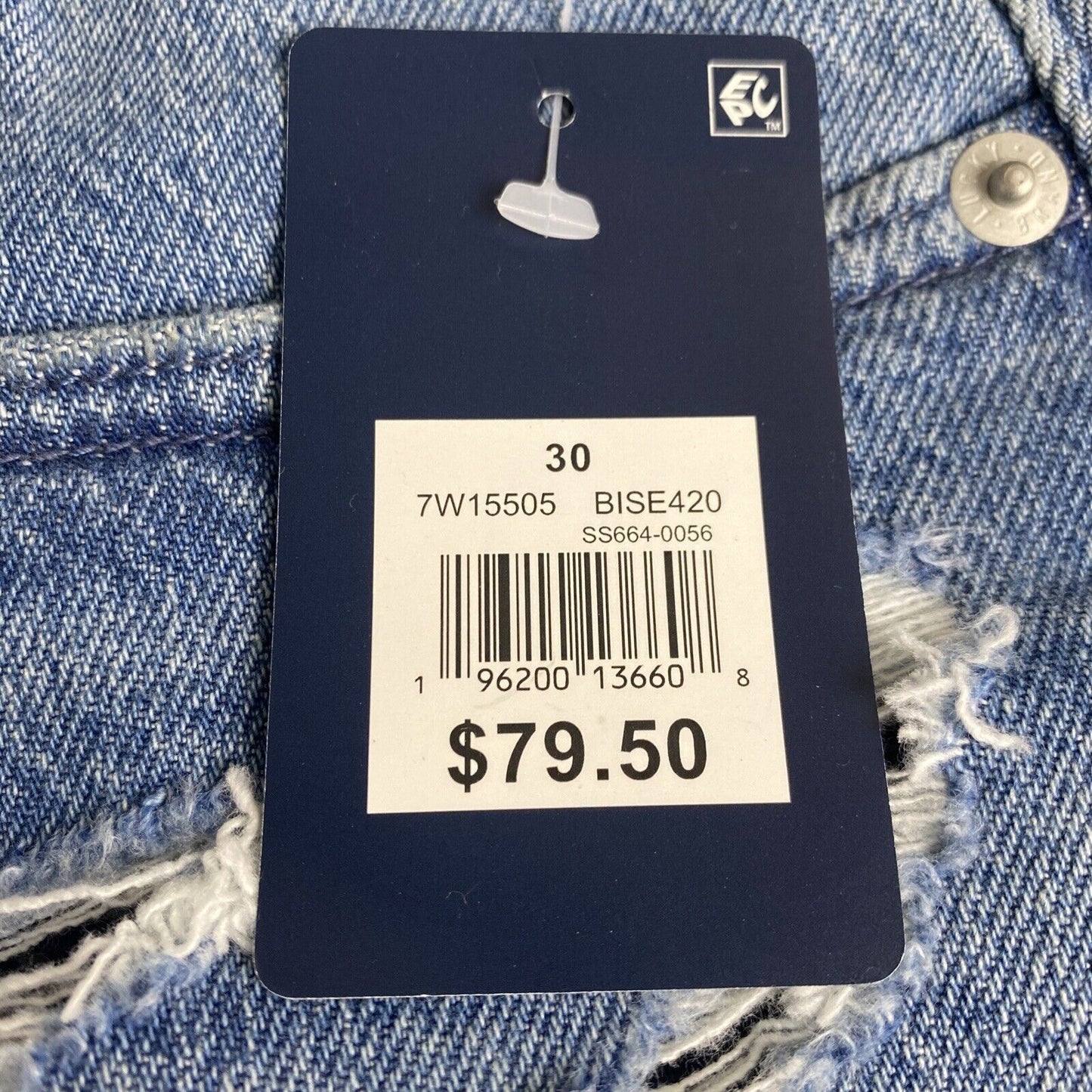 Shorts jeans feminino Lucky Brand rasgado e cortado, azul, tamanho 30