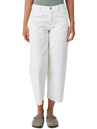 Calça jeans feminina Lucky Brand Legend de cintura alta e perna larga, branca, tamanho 25