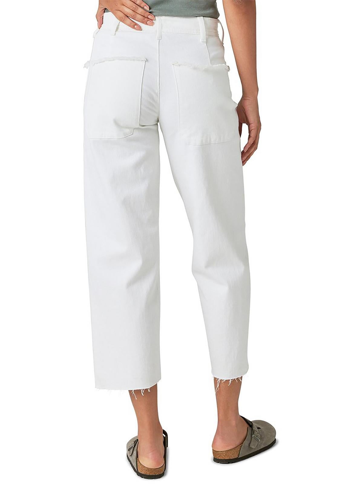 Calça jeans feminina Lucky Brand Legend de cintura alta e perna larga, branca, tamanho 25