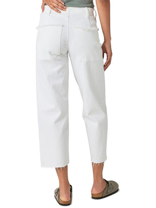 Calça jeans feminina Lucky Brand Legend de cintura alta e perna larga, branca, tamanho 25