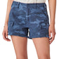Shorts utilitários de algodão com bainha desfiada Lucky Brand feminino, azul, tamanho 32