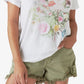 Camiseta feminina Lucky Brand Bouquet Floral Graphic, branca, tamanho pequeno