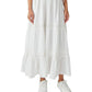 Vestido longo feminino Lucky Brand com renda e camadas, branco, tamanho médio