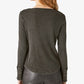 Lucky Brand Feminino Rendado Rib Henley Cinza Tamanho X-G