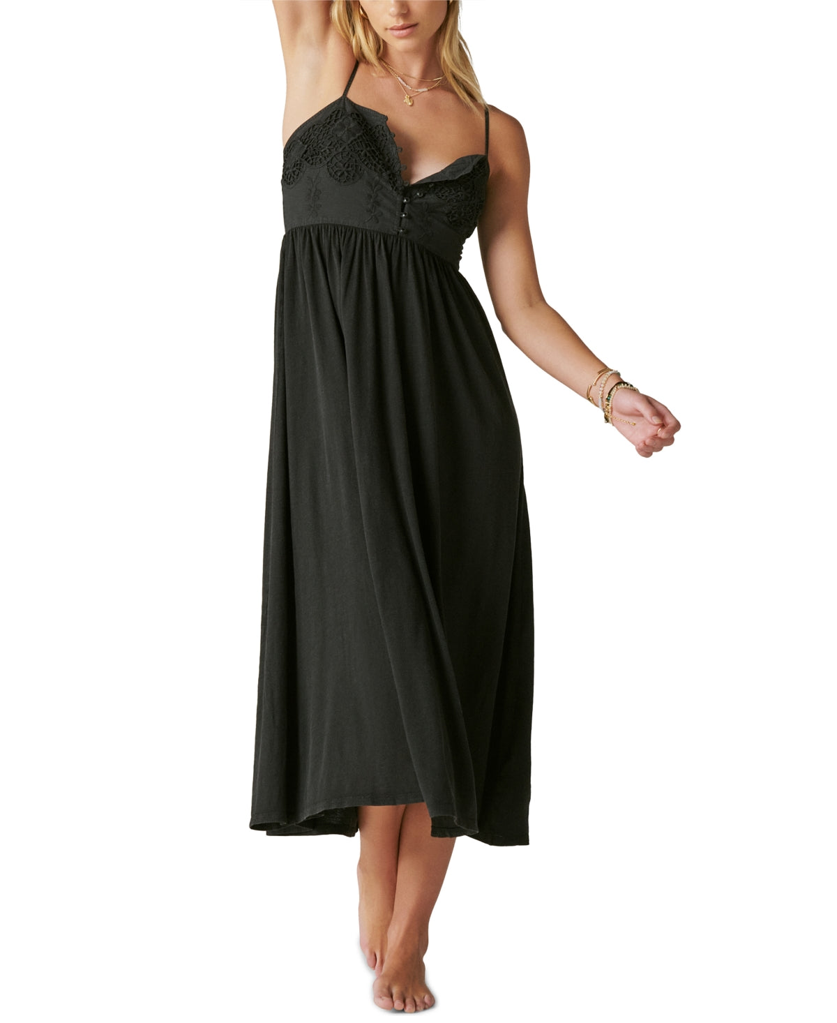 lucky-brand-womens-lace-button-front-midi-dress-black-size-large