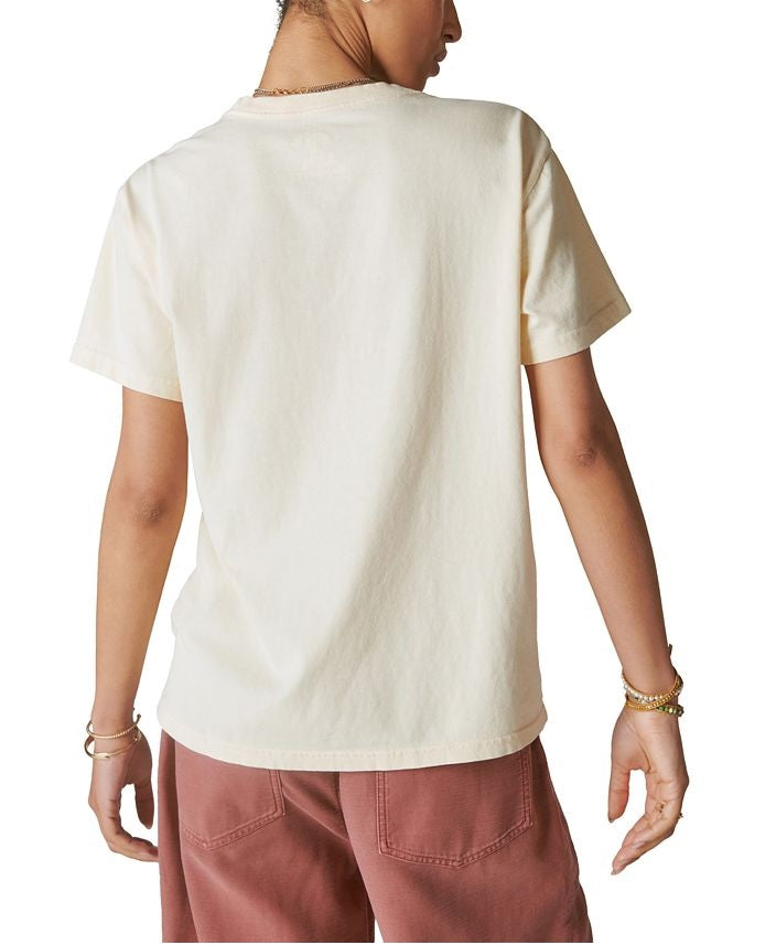 Camiseta feminina Hendrix Axis Cover da Lucky Brand, bege