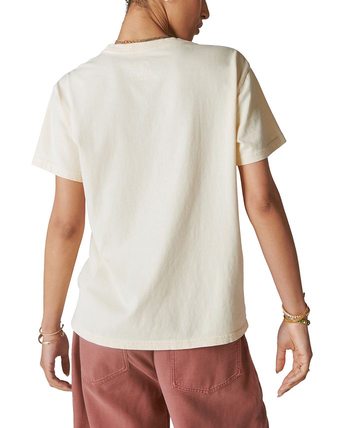 Camiseta feminina Hendrix Axis Cover da Lucky Brand, bege