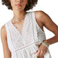 Regata feminina sem mangas com renda frontal Lucky Brand, branca