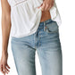Regata feminina sem mangas com renda frontal Lucky Brand, branca