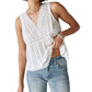 Regata feminina sem mangas com renda frontal Lucky Brand, branca