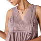 Regata feminina sem mangas com renda frontal Lucky Brand, rosa