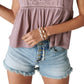 Regata feminina sem mangas com renda frontal Lucky Brand, rosa