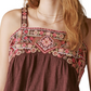 Regata feminina Lucky Brand com estampa floral e bolhas, marrom, tamanho médio