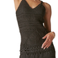 Vestido curto feminino Lucky Brand de algodão com crochê e diamantes, preto, tamanho X-S