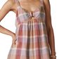 Vestido babydoll feminino sem mangas com recorte Lucky Brand, rosa, tamanho XX-G