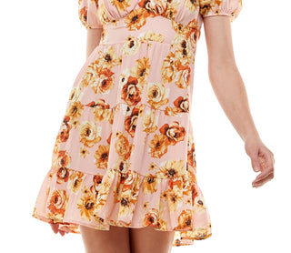 Vestido camponês amarração nas costas do Almost Famous Junior, amarelo, tamanho médio