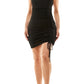 Vestido justo com cordão lateral estilo império da Almost Famous Junior, preto, tamanho pequeno