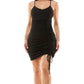 Vestido justo com cordão lateral estilo império da Almost Famous Junior, preto, tamanho pequeno
