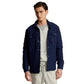 Camisa acolchoada masculina Ralph Lauren com fecho de pressão, azul, tamanho extragrande