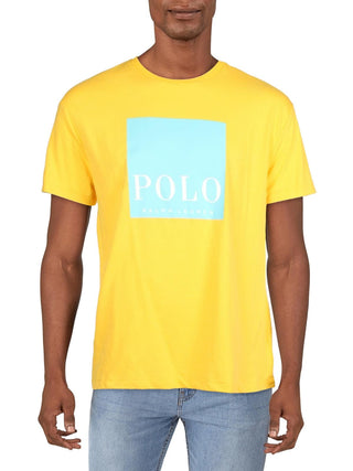 Camiseta Polo Ralph Lauren Masculina de Algodão com Estampa Clássica e Tamanho Médio, Amarela