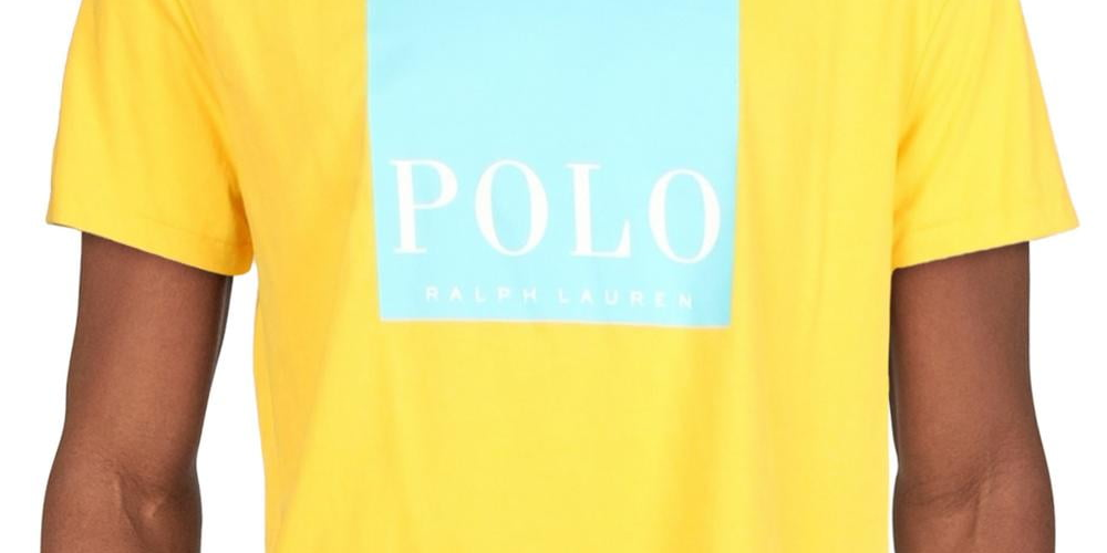 Camiseta Polo Ralph Lauren Masculina de Algodão com Estampa Clássica e Tamanho Médio, Amarela