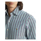 Camisa Oxford Listrada Ralph Lauren Masculina Classic Fit Azul Tamanho X-G