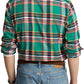 Camisa Ralph Lauren Masculina Xadrez Stretch Performance Flanela Botões Verde Tamanho X-G