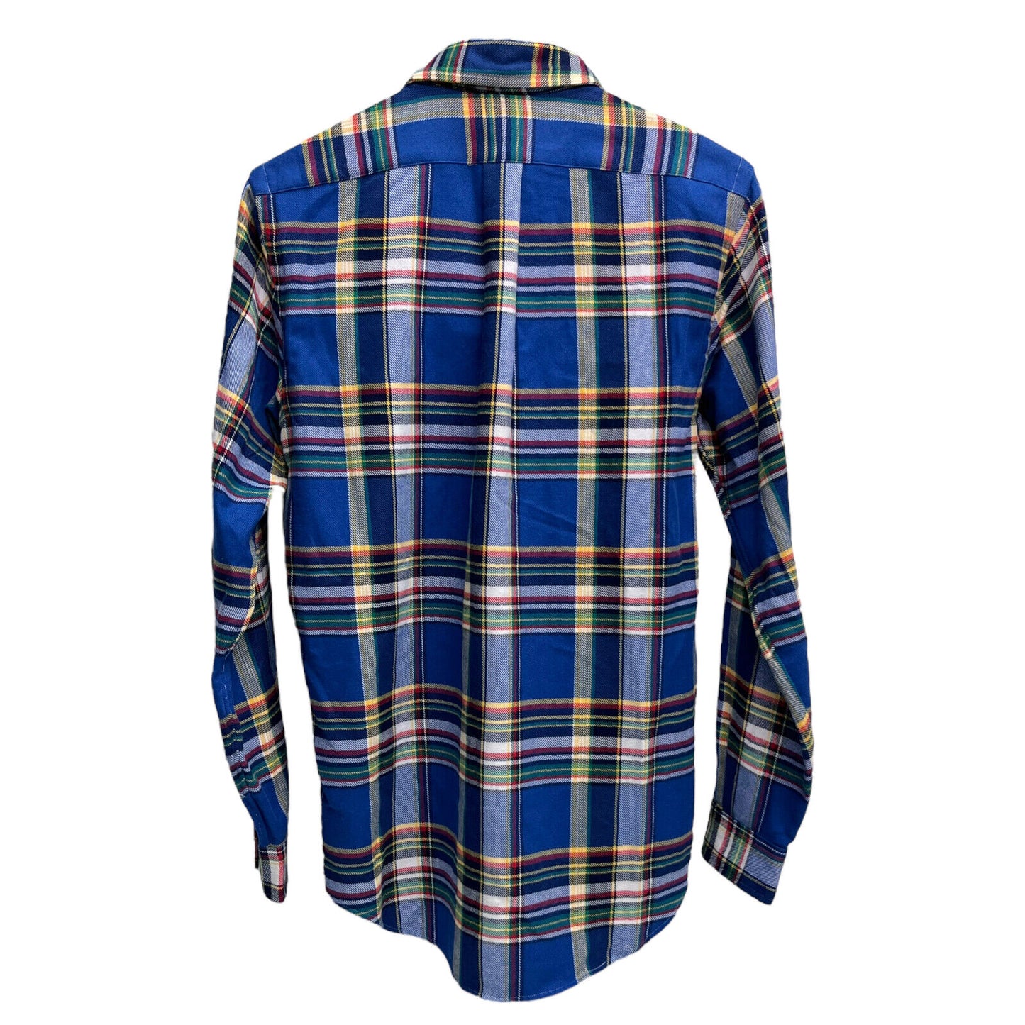 Camisa Ralph Lauren Masculina Xadrez Stretch Performance Flanela Botões Azul Tamanho P
