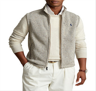 Colete de lã masculino Polo Ralph Lauren cinza tamanho XX-G
