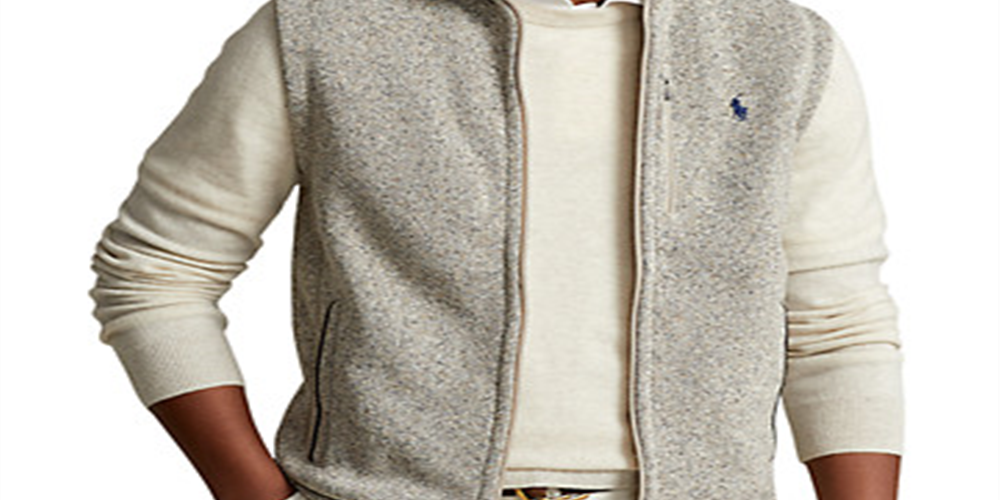 Colete de lã masculino Polo Ralph Lauren cinza tamanho XX-G