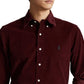 Camisa Ralph Lauren Masculina Classic Fit Veludo Cotelê com Botões Vermelha Tamanho Médio