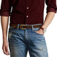 Camisa Ralph Lauren Masculina Classic Fit Veludo Cotelê com Botões Vermelha Tamanho Médio