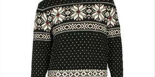 Ralph Lauren Masculino Suéter Fair Isle Gola Redonda Preto Tamanho Médio