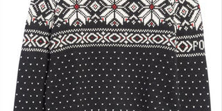 Suéter Ralph Lauren Fair Isle de algodão e caxemira com gola redonda, preto, tamanho pequeno, masculino