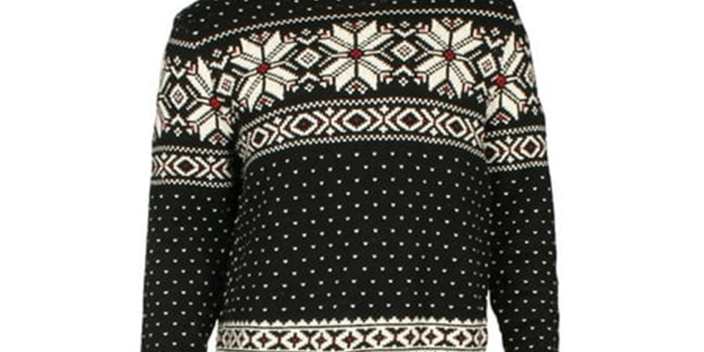 Ralph Lauren Masculino Suéter Fair Isle Gola Redonda Preto Tamanho XX-G
