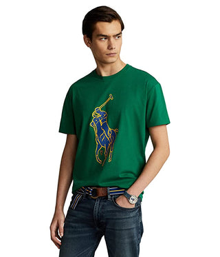 Camiseta Ralph Lauren Masculina Classic Fit Big Pony Jersey Verde Tamanho Médio