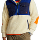 Ralph Lauren Masculino Moletom com Capuz Híbrido de Lã com Pelo Alto e Meio Zíper, Bege, Tamanho XXG
