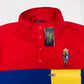 Ralph Lauren Masculino Polar Bear Colorblolck Quarter Snap Fleece Pullover Vermelho Tamanho Grande