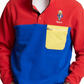Ralph Lauren Masculino Polar Bear Colorblolck Quarter Snap Fleece Pullover Vermelho Tamanho Grande