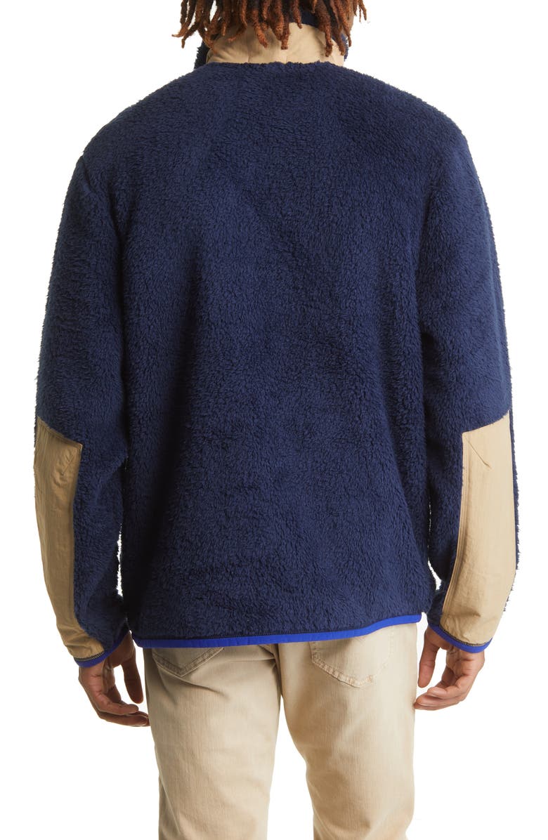 Jaqueta Ralph Lauren Masculina de Lã com Pelo Alto e Zíper Azul Tamanho XXG