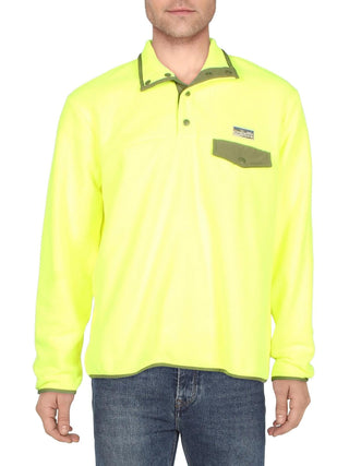 Ralph Lauren Masculino Fleece Meio Botão Pulôver Amarelo Tamanho P