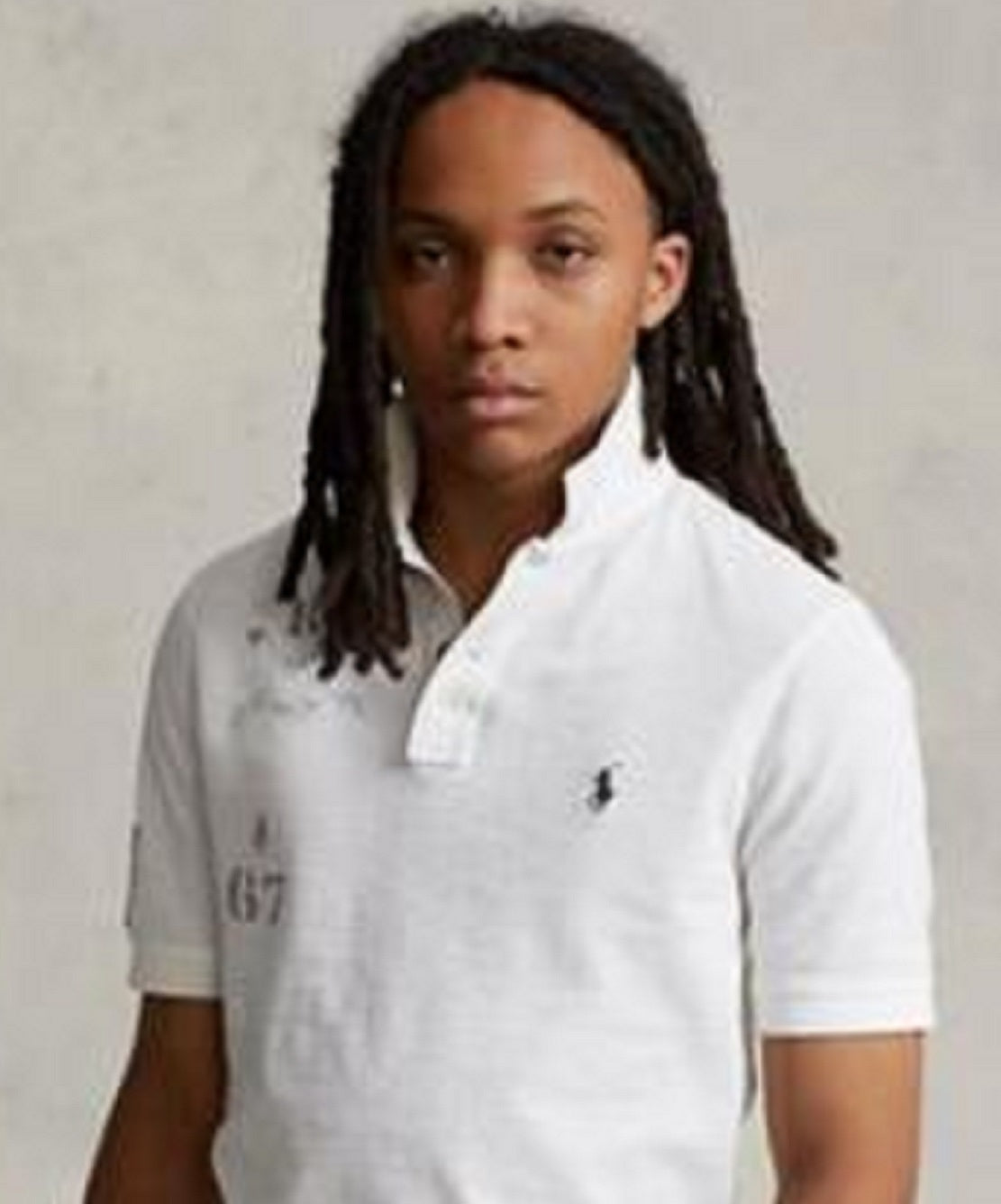 Camisa polo masculina Polo Ralph Lauren Classic Fit de algodão e malha, branca, tamanho grande